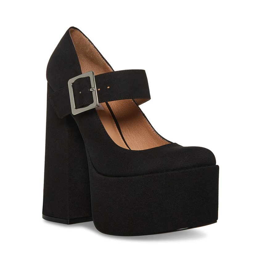 Black Steve Madden Plaza Women's Heels | PH 4280MJU